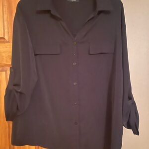 Chic Black Button-Down Blouse